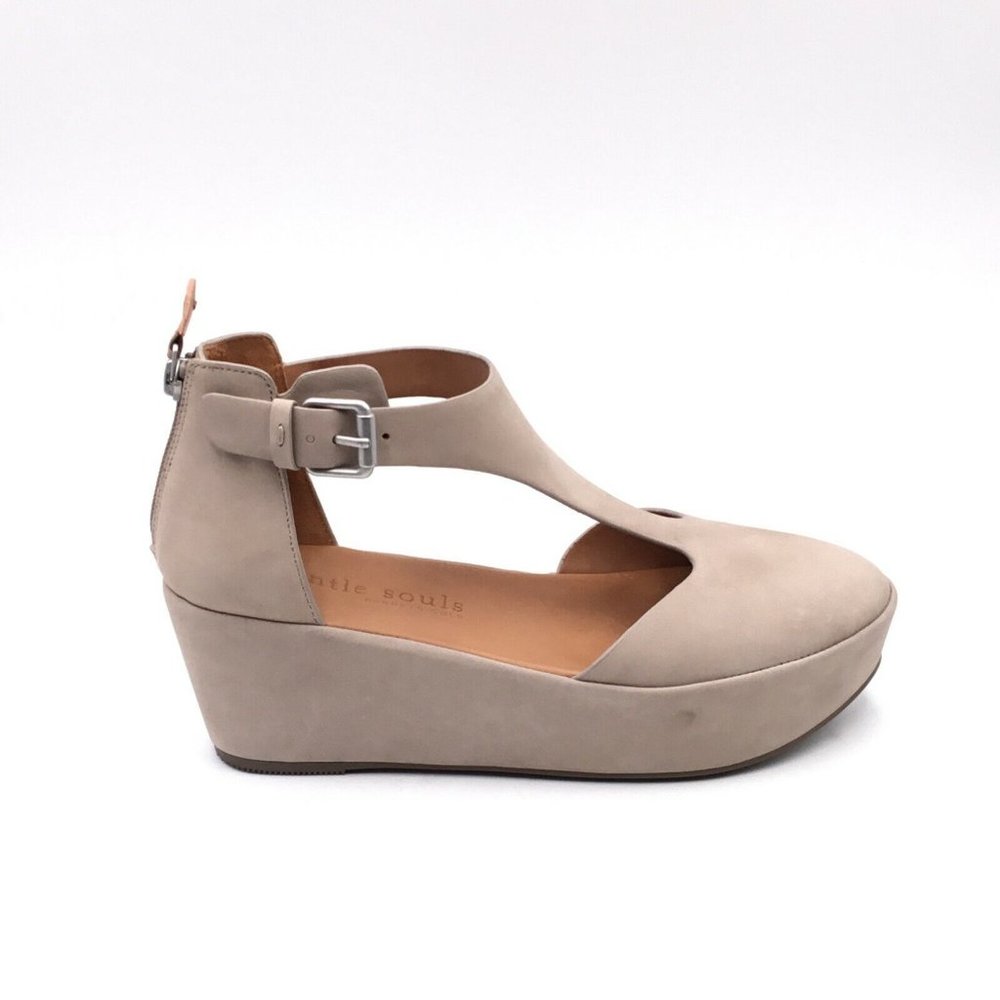 KENNETH COLE NEW GENTLE SOULS WOMENS NYDIA PLATFORM WEDGE W/ T STRAP SANDAL sz 7